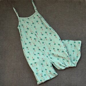 Hanna Andersson Mint Green Palm Tree Print One-Piece